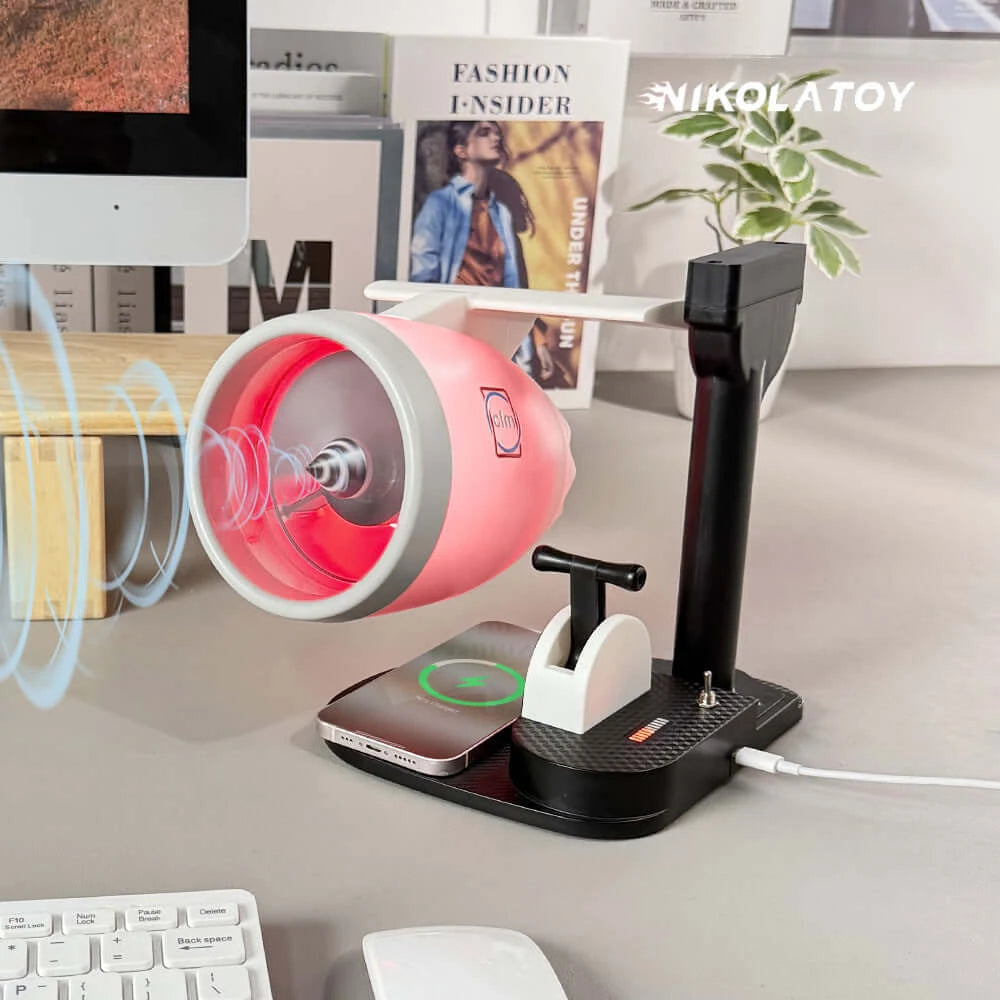 Desktop JetFan with Phone Charging Base