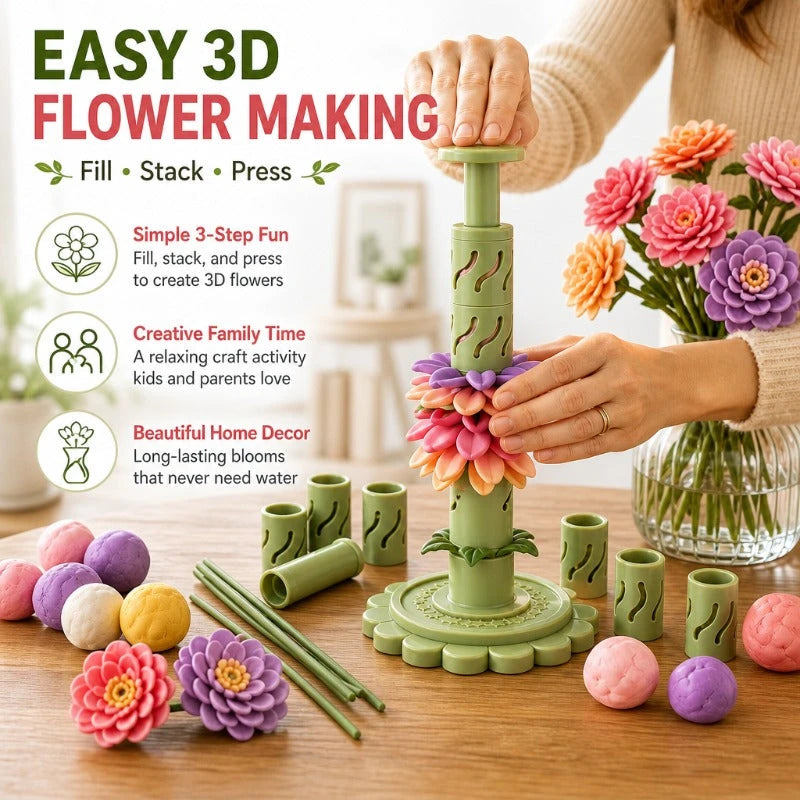 Clay Bloom Maker – 3D Flower Craft Kit