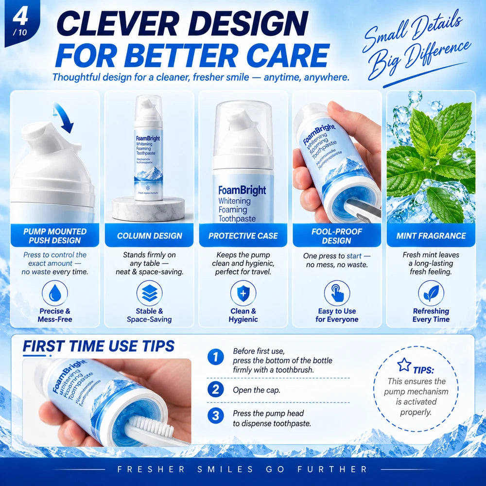 Foam Bright Whitening Foaming Toothpaste