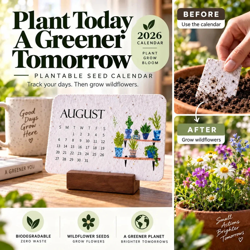 EverSprout Plantable Seed Calendar 2027 – Eco-Friendly Botanical Gift &amp; Grow Kit