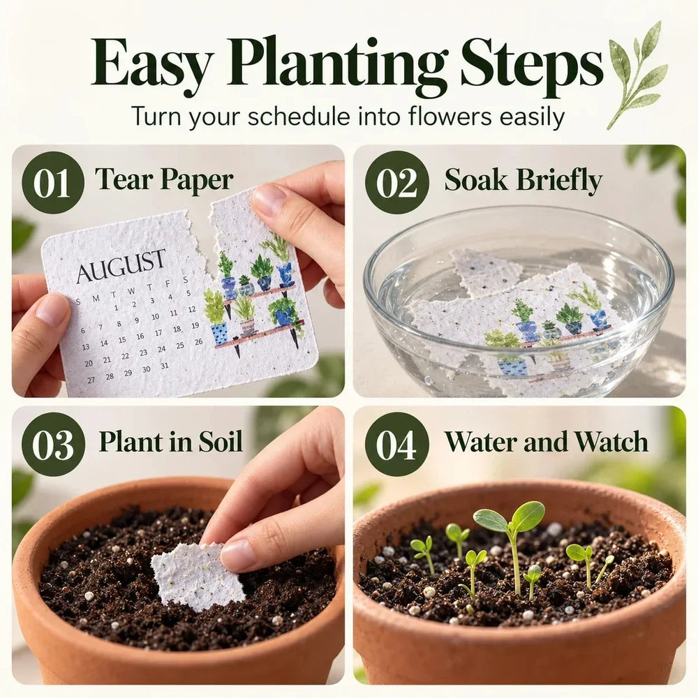 EverSprout Plantable Seed Calendar 2027 – Eco-Friendly Botanical Gift &amp; Grow Kit
