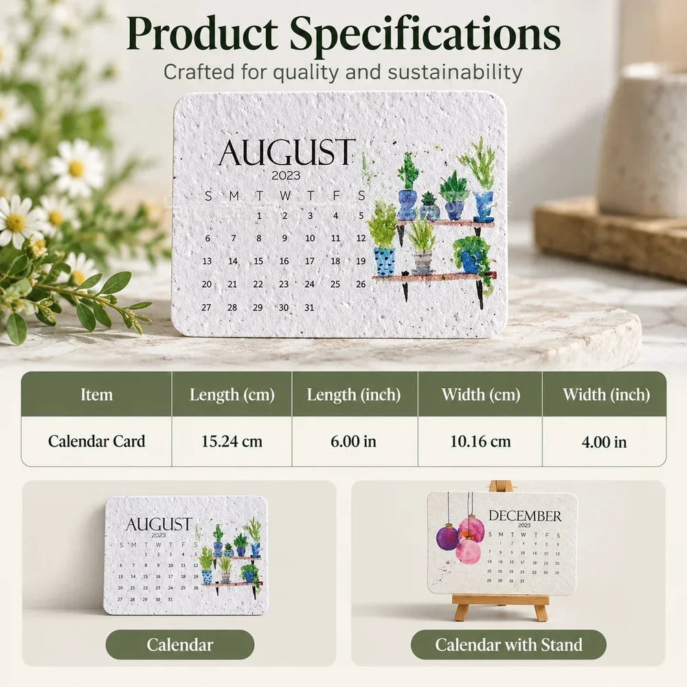 EverSprout Plantable Seed Calendar 2027 – Eco-Friendly Botanical Gift &amp; Grow Kit
