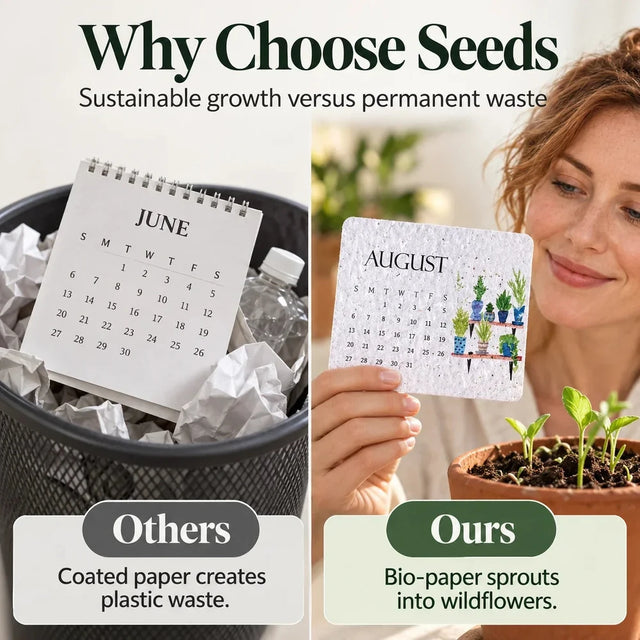 EverSprout Plantable Seed Calendar 2027 – Eco-Friendly Botanical Gift &amp; Grow Kit