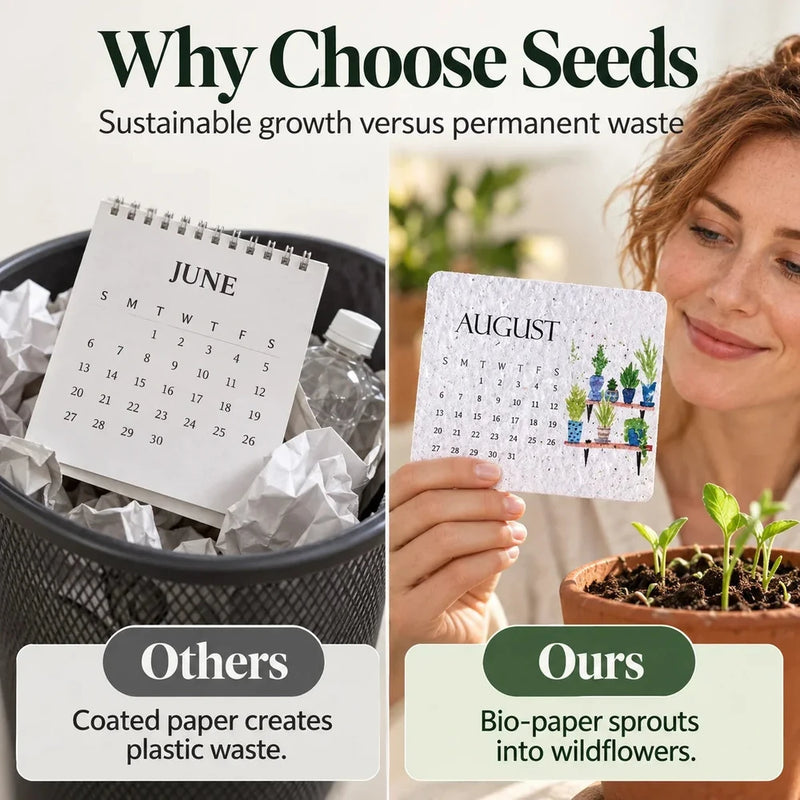 EverSprout Plantable Seed Calendar 2027 – Eco-Friendly Botanical Gift &amp; Grow Kit